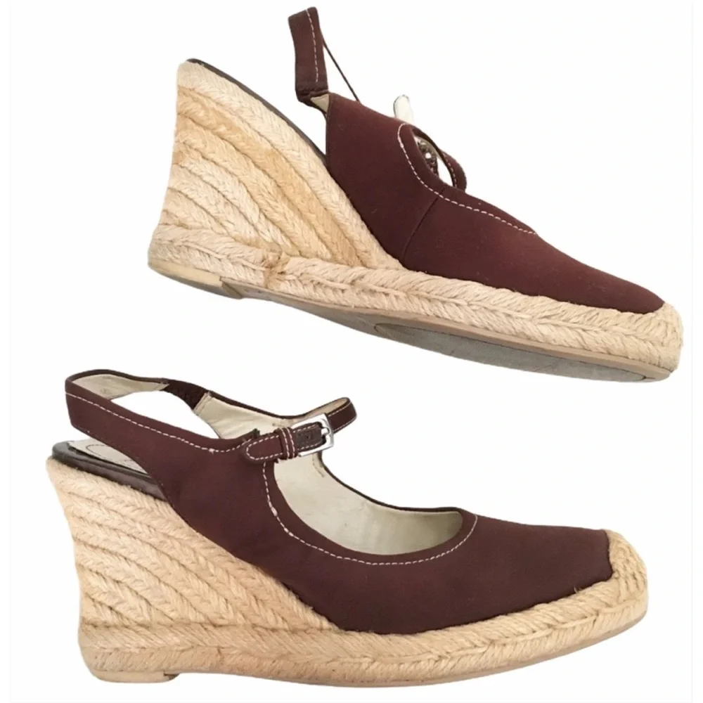 🎀5/$25🎀 FRANCO SARTO Queen Chocolate Brown Wedge Size 6.5 - Picture 9 of 10